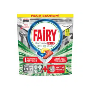 قرص ماشین ظرفشویی فیری مدل Platinum Plus بسته 75 عددی (fairy)