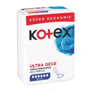 نوار بهداشتی کوتکس ویژه شب مدل ULTRA تعداد 18 عددی (Kotex)