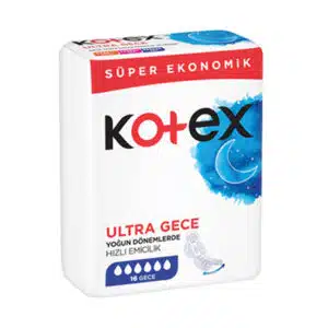نوار بهداشتی کوتکس ویژه شب مدل Ultra Gece بسته 16 عددی (Kotex)