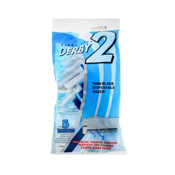 خودتراش 2 لبه دربی Twin Blade بسته 5 عددی (DERBY)
